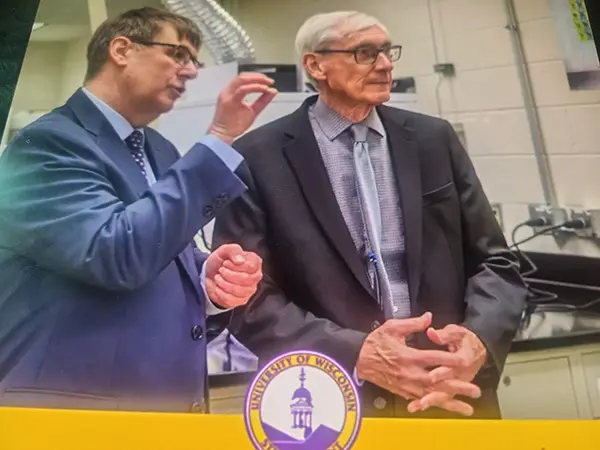 Governor Evers and UW Stevens Point employee