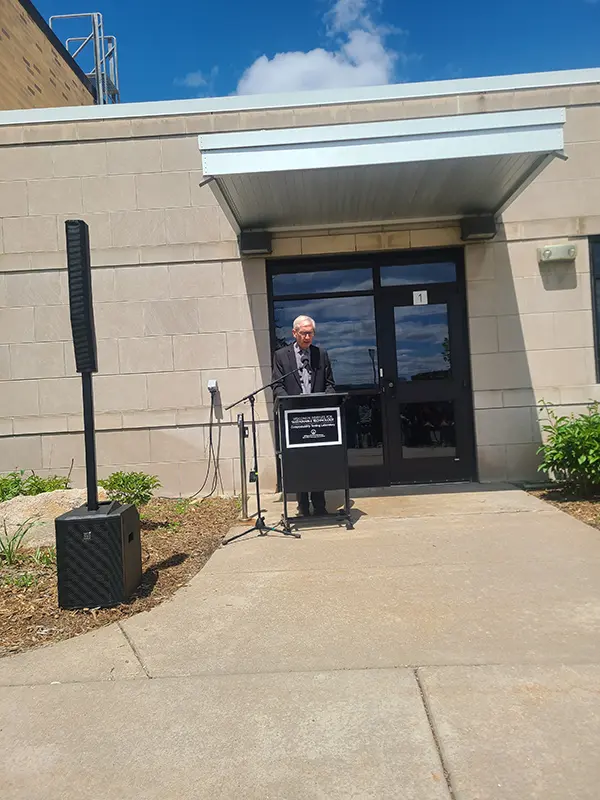 Governor Evers giving speech