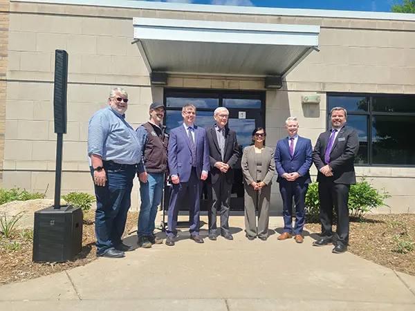 Governor Evers with UW Stevens Point staff