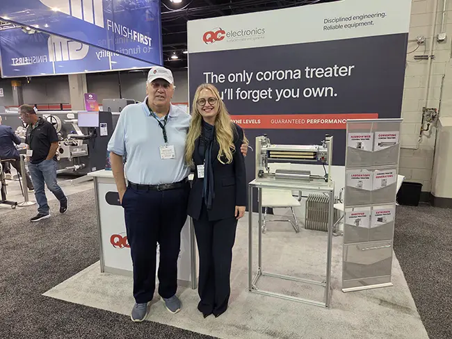 Marty and a member of the QC Electronics team